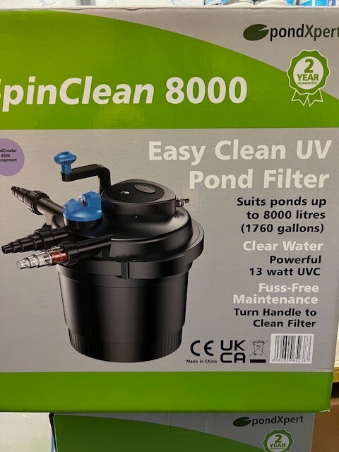 PondXpert Filter SpinClean Pond Pressure Filter 8000 with built in 13 watt UVC