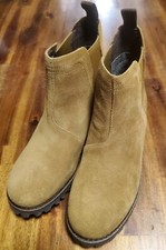 CHACO Women's Fields Chelsea Waterproof Mustard Suede Boots Sz 8.5 JCH109222 NEW