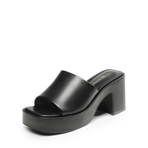 Women's Y2K Comfort Chunky Platform Slip-on Square Open Toe Block Heel Sandals - Picture 3 of 20