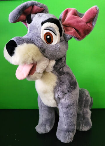 Disney Store Lady and The Tramp 13” Tramp Plush Dog Stuffed Animal Gray