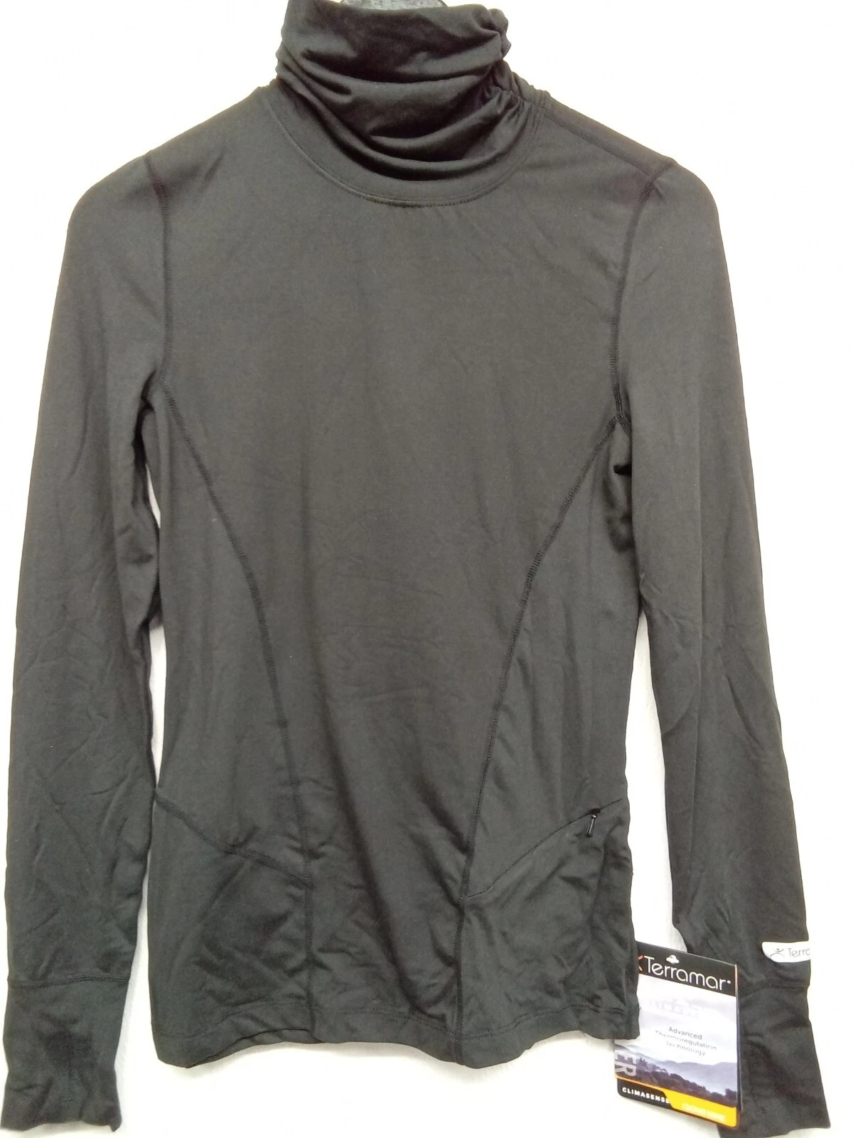 Terramar Women's Performance Turtle Neck small - Black #Z3B