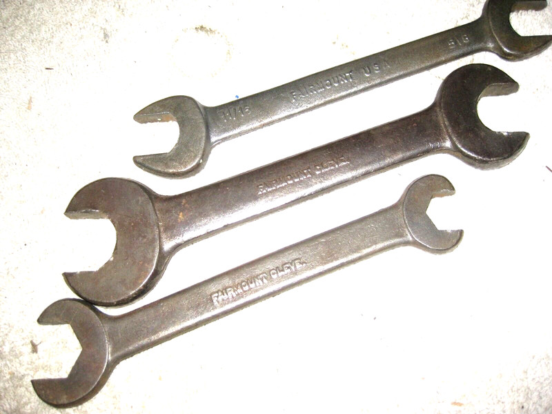 3 Antique Fairmount open end wrenches