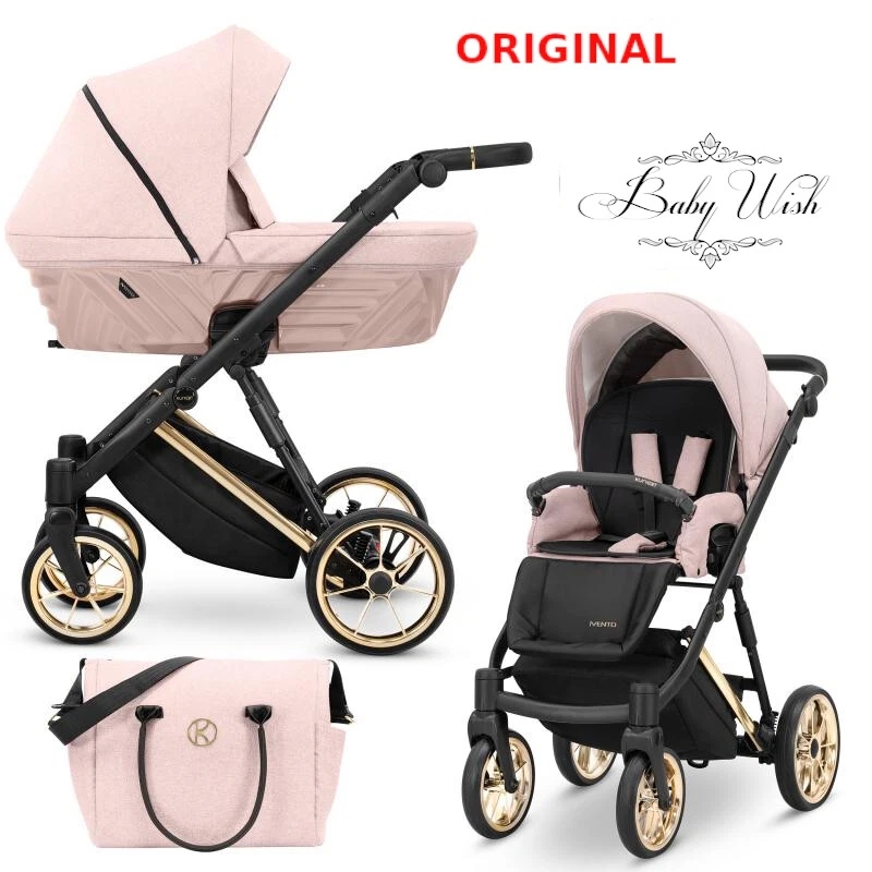 KUNERT IVENTO PREMIUM GOLD FRAME BABY STROLLER PRAM 2in1 CARRYCOT + PUSHCHAIR