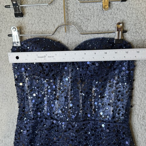 PromGirl Royal Blue Sequin Corset Back Homecoming Cocktail Dress Size 6 NWT - Picture 9 of 15
