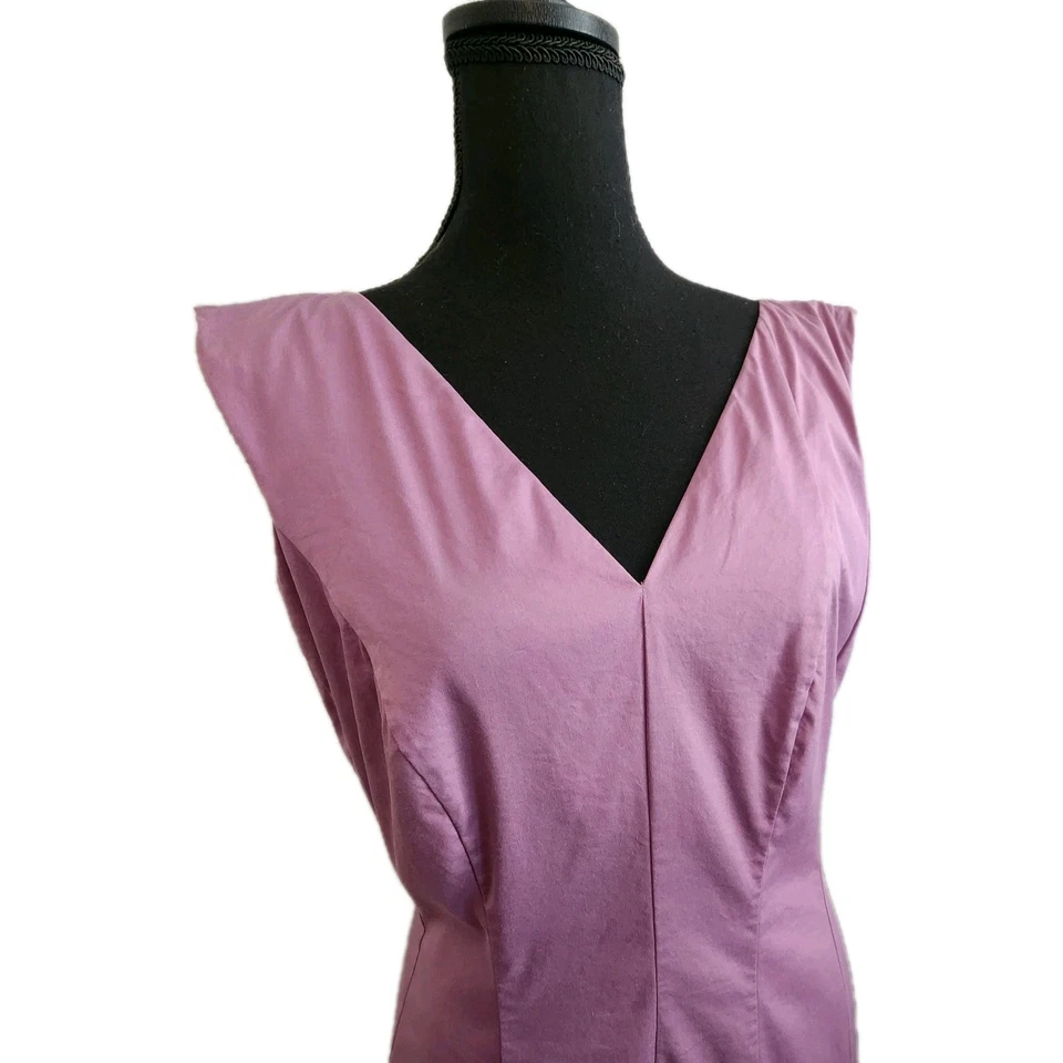 Vestido Vaina Jil Sander Lavanda Sin Mangas 36 Hecho en Italia Autenticado Foto 4 de 4