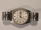 Vintage Seiko Quartz Day Date Watch Silver Tone Stretch Bracelet Works Needs...