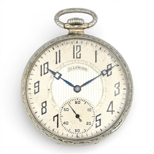 ANTIQUE ART DECO ILLINOIS MARQUIS ARISTOCRAT GRADE 525 POCKETWATCH 17J GOLD FILL