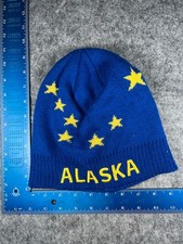 Alaska State Flag Beanie Toque Adult One Size Blue Knit 100 Acrylic Ski