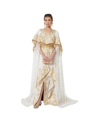 Arab Wedding Dress Ball Gown with Rich Thread Embroidery & Tassels (US Size 4)