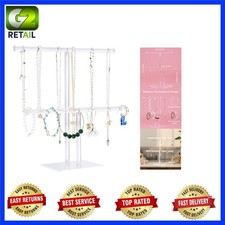 Stylish Clear Jewelry Display Stand for Necklaces, Bracelets, and Rings