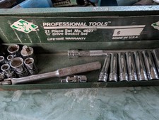 S-k Tools 14 Drive Socket Lot With Original Metal Case Set 4921 Usa Made Sae S-k Tools 14 Drive Socket Lot With Original Metal Case Set 4921 Usa Made Sae