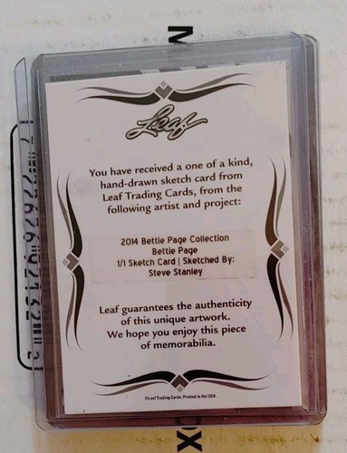 2014 Leaf Stunning Vibrant Attractive Bettie Page Sketch Card Steve Stanley 1/1 - Picture 12 of 13
