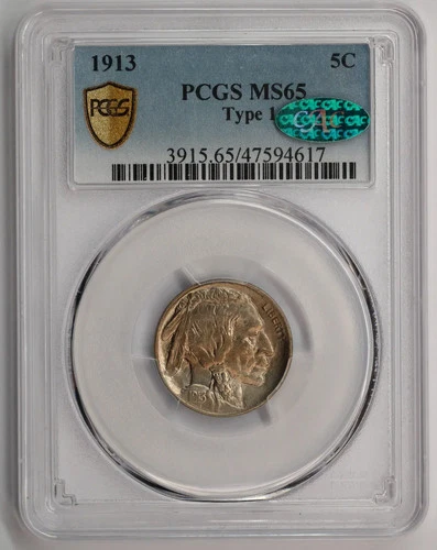 1913 Buffalo Nickel PCGS MS65 CAC Type 1