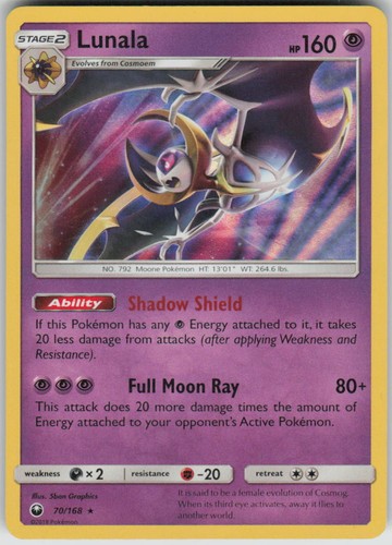 Pokemon Lunala 70/168 SM - Celestial Storm Holofoil Holo Rare NM