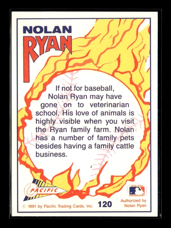 1991 Pacific Nolan Ryan Texas Express Series 2 - Nolan Ryan #120 - Image 2 of 2