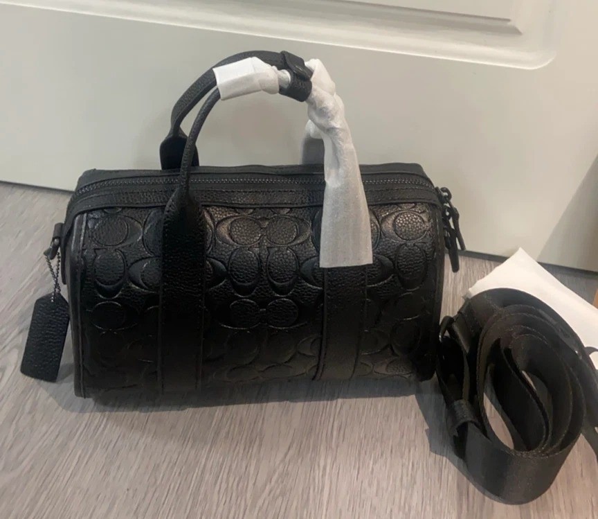 COACH Gotham Duffle 24 In Signature Leather Black CZ497 Outlet NEW