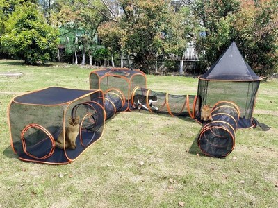 Gaorui 6 In 1 Cat Enclosure Cat Tunnel For Outside Rabbit And Small Animals