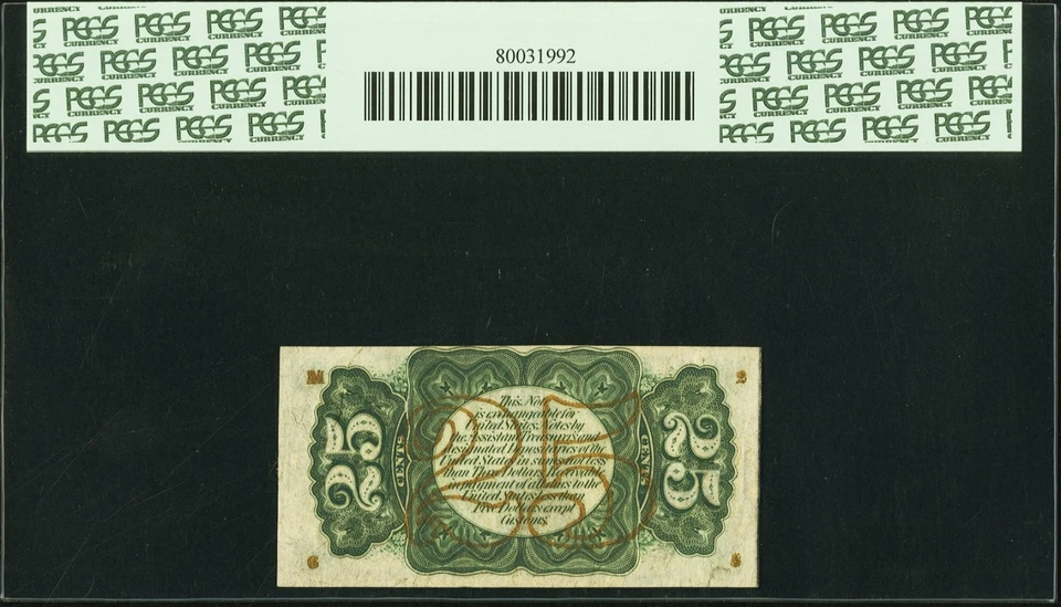FR 1298 - 25c THIRD ISSUE - FIBER PAPER "a" GREEN BACK w/ "M-2-6-5" PCGS 64 PPQ - Image 2 of 4