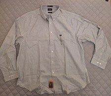 Haggar NWT Men's White/Gray/Blue Long-Sleeve Shirt Wrinkle Free - Sz XXL