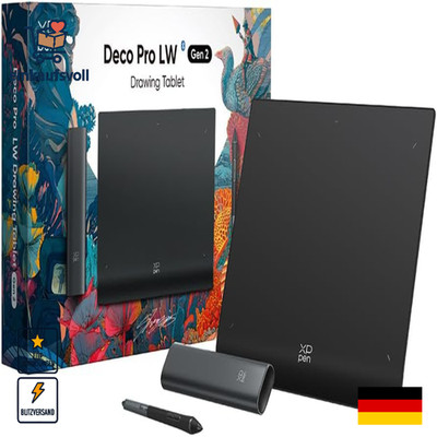 XPPen Grafiktablett, Deco Pro LW Gen 2 Bluetooth 5.0 Grafiktablett, 16K (16384)