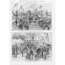 NETHERLANDS Coronation Procession in Amsterdam - Antique Print 1899