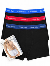 Paquete de 3 calzoncillos boxer clásicos de algodón elástico Calvin Klein CK para hombre