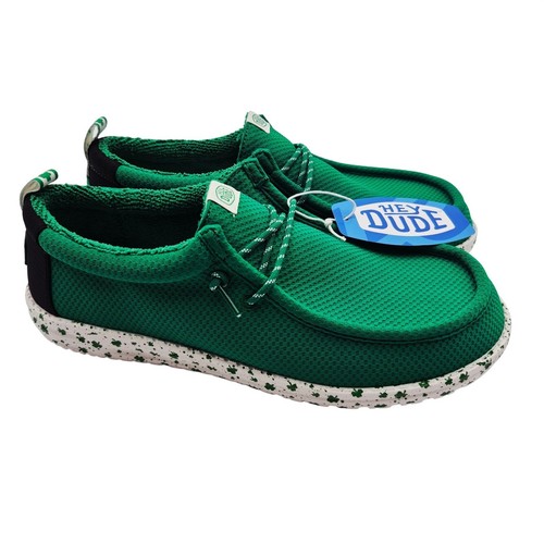 Zapatos Hey Dude Wally Trébol Día de San Patricio Para Hombre Talla 10 Verde y Blanco - Imagen 14 de 21