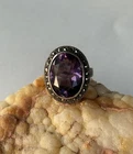 Vintage Amethyst & Marcasite Ring Sterling Silver 925 Size 10 German ?