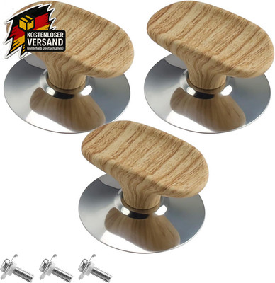 Universal Topfdeckelgriff aus Edelstahl Bakelit 3er Set hitzebeständig und ergon