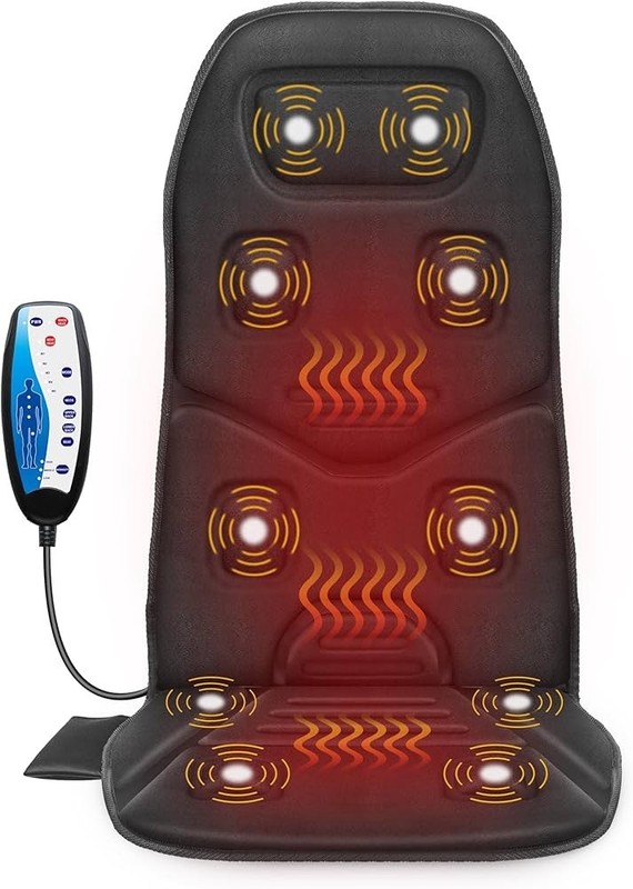 COMFIER 2206 Massage Seat Cushion with Heat, Back Massager, 10 Vibration Motors