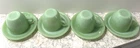 Set of 4 Fire King Jadeite St. Denis Cup &  Saucer O Ring Handle Restaurant Ware