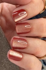 Red Aspen Press On Nails- Pass The Pumpkin Pie, Penny Short • Square • Cat Eye