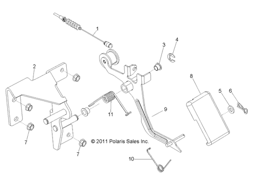 Polaris Throttle Cable, Diesel, Genuine OEM Part 7081677, Qty 1 - Picture 5 of 5