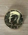 1969 50c Kennedy Silver Half Dollar - Gold Plated