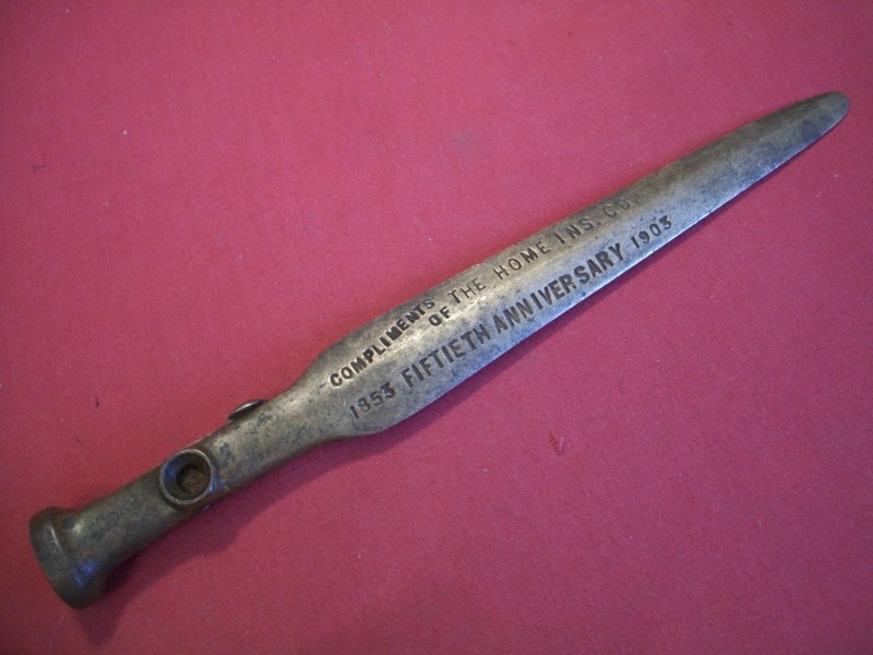 Antique Rare Advertising [1903] Brass Letter Opener, Cigar Nipper & Pipe Tamper