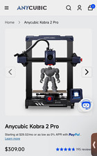 ANYCUBIC Kobra 2 Pro FDM 3D Printer Touchscreen 500mm/s 220x220x250mm