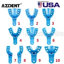 12Pcs Dental Lab Impression Trays Plastic Perforated Autoclave Upper/Lower
