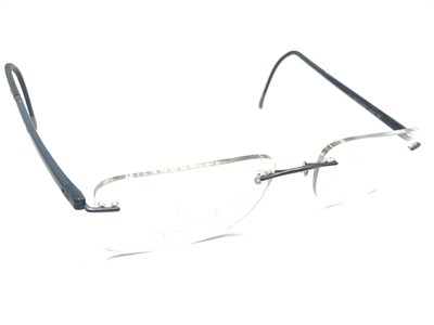 Silhouette 7642 40 6057 Titanium Navy Blue Rimless Eyeglasses Frames 19 150 Men