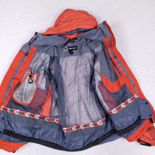 Marmot Hooded Outdoor Jacket XL Red Waterproof Hiking Ski Snowboarding Shell - Picture 7 of 11