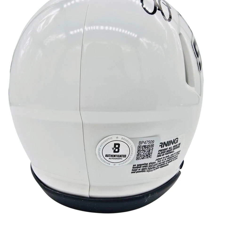 Seneca Wallace Iowa State Cyclones Signed Mini Helmet White Alt Beckett COA - Image 2 of 2