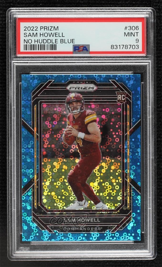 2022 Panini Prizm Rookies No Huddle Blue 44/79 Sam Howell #306 PSA 9 MINT 6q5