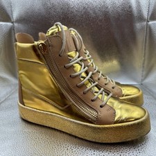Size 36 - Giuseppe Zanotti Womens Brown Gold High Top Classic Trainers Shoe
