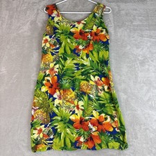 Jams World Dress Womens Size Large Tropical Floral Hawaiian Beach Sexy Form Fit