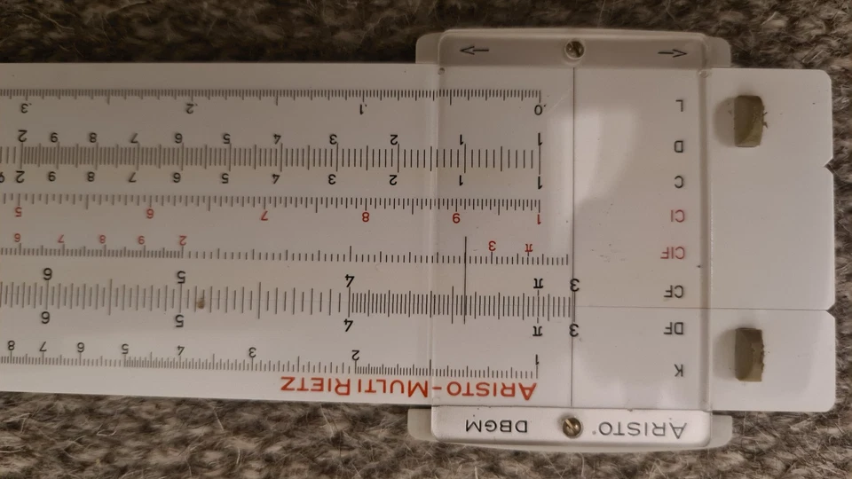 Lot : 2 Règles à calculer Aristo 0929 1364 tables de logarithmes & abaques 1930 - Photo 3/4