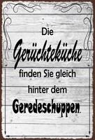 Holzschild 30X20 Cm GerüChteküChe Geredeschuppen Dekoration Deko Geschenk Holz S