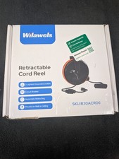Wilawels 30 ft Retractable Extension Cord Storage Reel, Auto Retract, Breaker