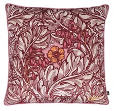 Image of Laurence Llewelyn-Bowen Velvet Floral Sofa Scatter Filled Cushion 55x55cm Red