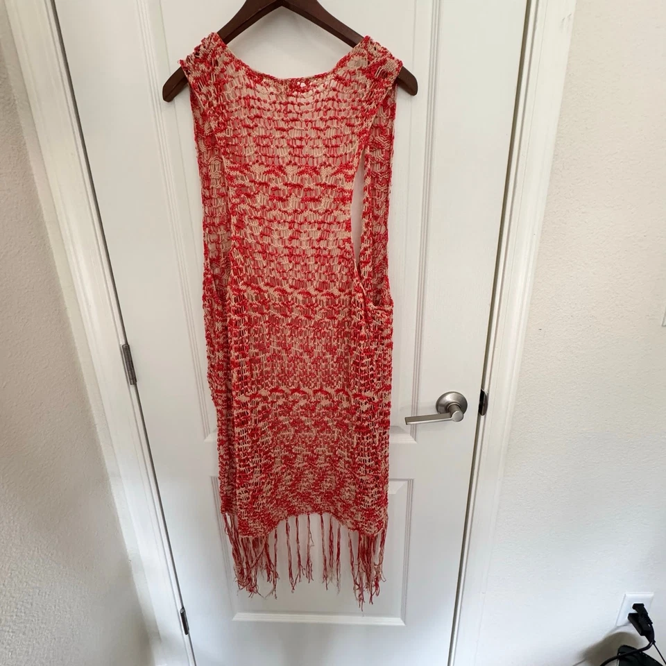 Cárdigan Mossimo Plumero Crochet Frente Abierto Tejido Flecos Mujer’s XL Boho Hippie  Foto 3 de 4