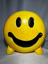 Vintage Corning Factory Store Smiley Face Cookie Jar Yellow Happy Face MCID