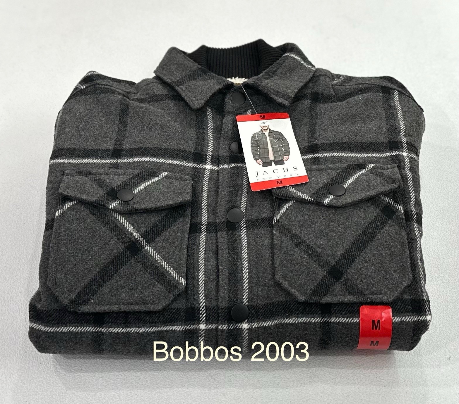 Jachs New York Men’s Wool Blend Sherpa Lined Shirt Jacket, Black, Size M